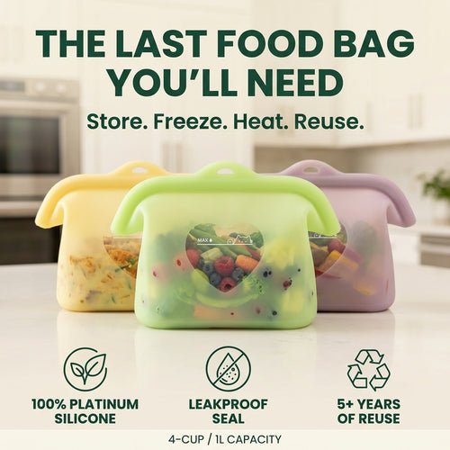 NurelaBag™ 4-Cup Reusable Silicone Food Storage Bag