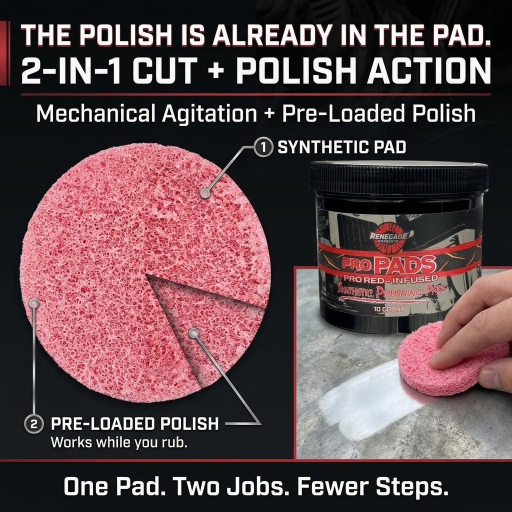 Pro Red-Infused Metal Polishing Pads