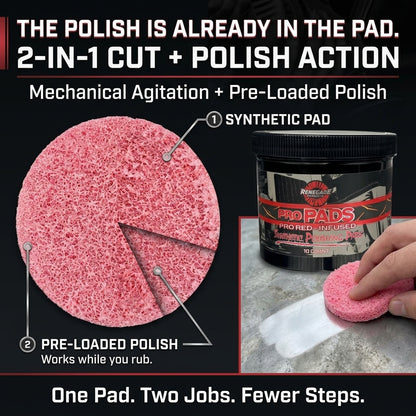 Pro Red-Infused Metal Polishing Pads