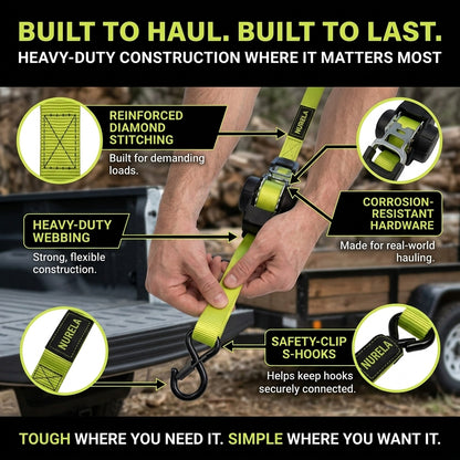Nurela™ Retractable Ratchet Tie Downs