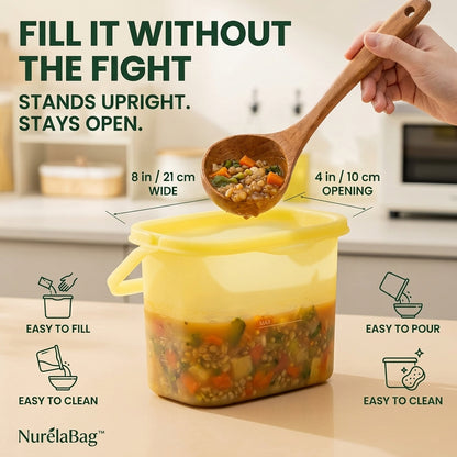 NurelaBag™ 4-Cup Reusable Silicone Food Storage Bag