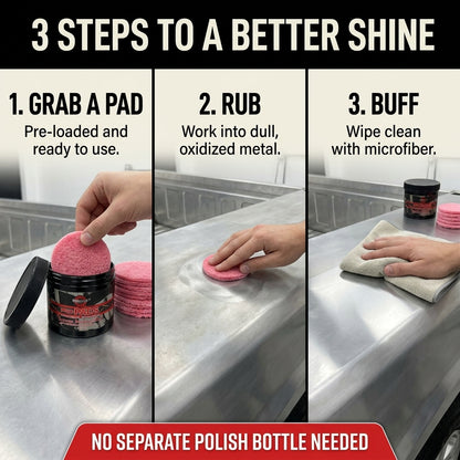 Pro Red-Infused Metal Polishing Pads