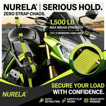 Nurela™ Retractable Ratchet Tie Downs