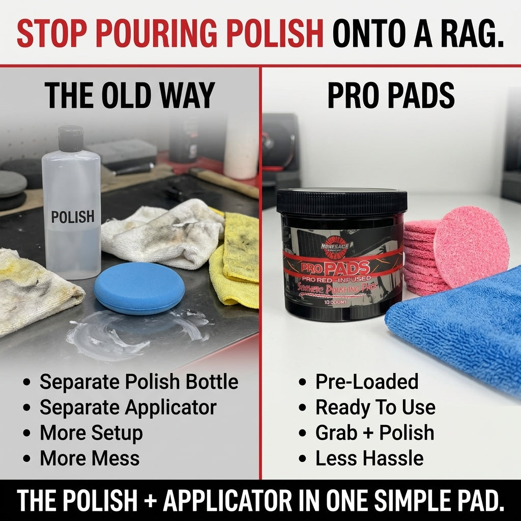 Pro Red-Infused Metal Polishing Pads