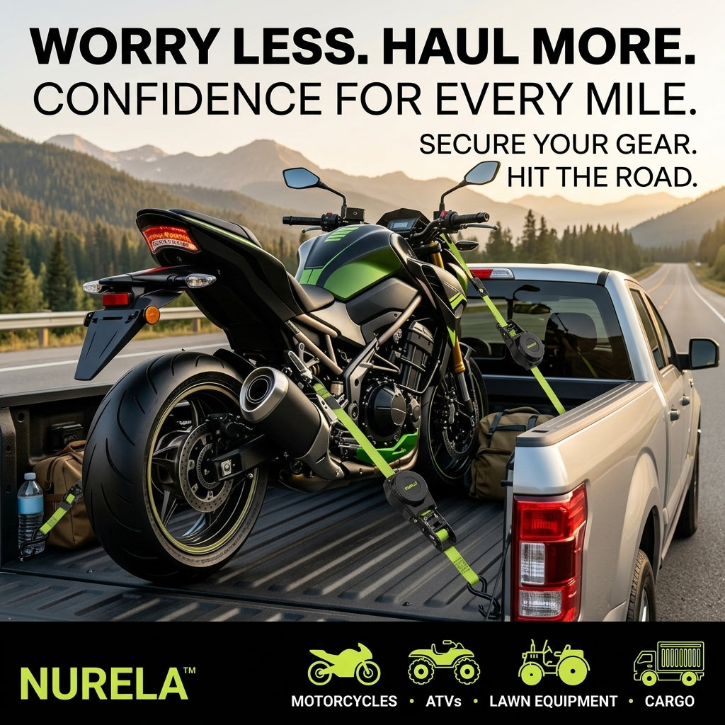 Nurela™ Retractable Ratchet Tie Downs