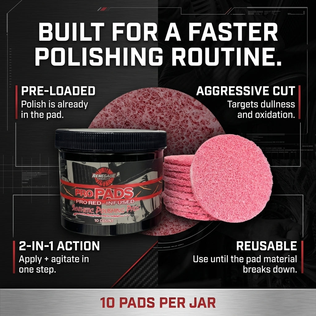 Pro Red-Infused Metal Polishing Pads