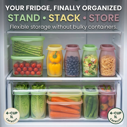 NurelaBag™ 4-Cup Reusable Silicone Food Storage Bag