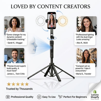 AutoPod 360™ — Auto Face-Tracking Tripod with Fill Light
