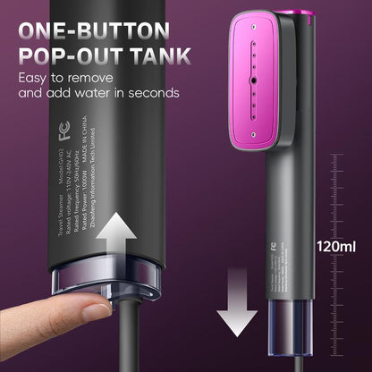 Portable Handheld Clothes Steamer, 30s Fast Heat, Travel Garment Steamer