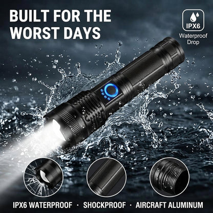 Rechargeable Tactical Flashlight — Zoomable & Waterproof