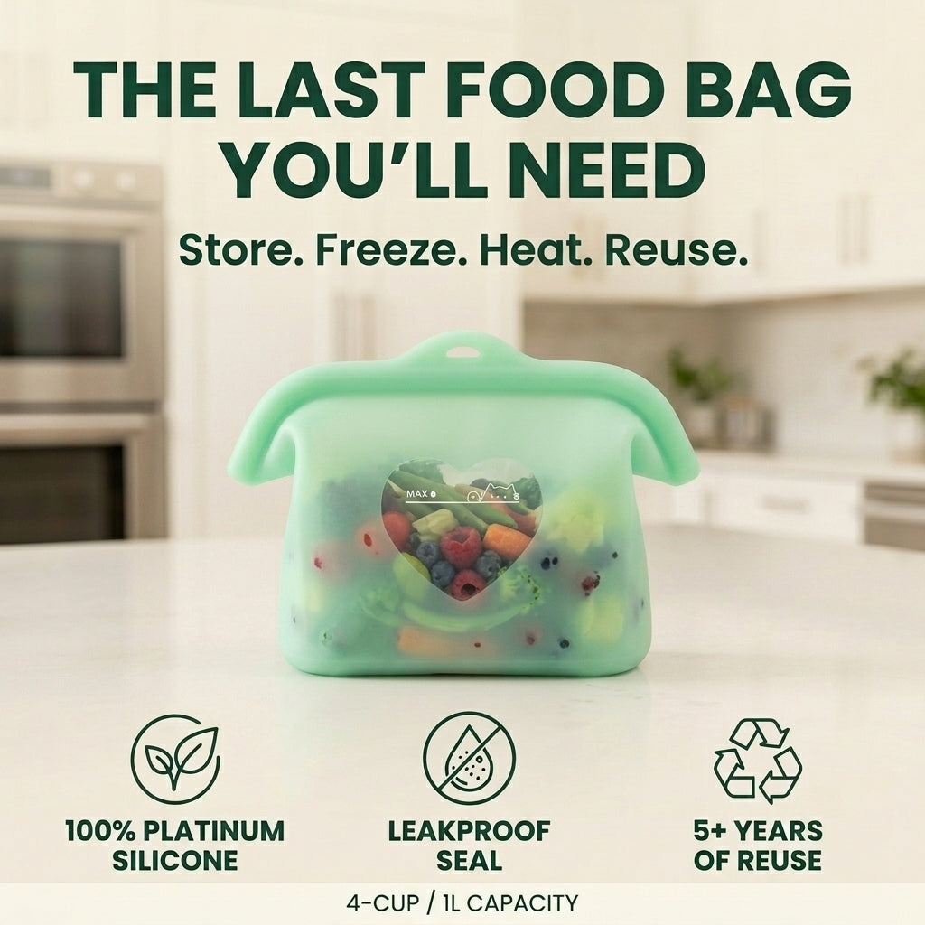 NurelaBag™ 4-Cup Reusable Silicone Food Storage Bag