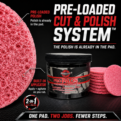 Pro Red-Infused Metal Polishing Pads
